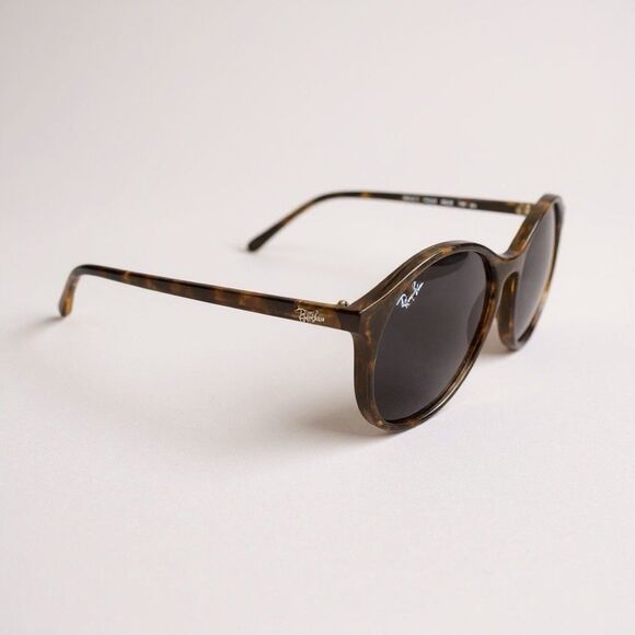 RAY BAN Havana Round Sunglasses RB 4371 Tortoise Brown Lens ITALY w/ Case - Picture 2 of 10